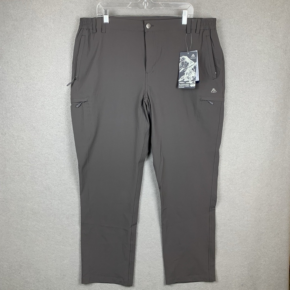 Haimont Trail Hiking Pants Gray Stretch Zip Pockets Quick Dry Mens 2XL XXL‎